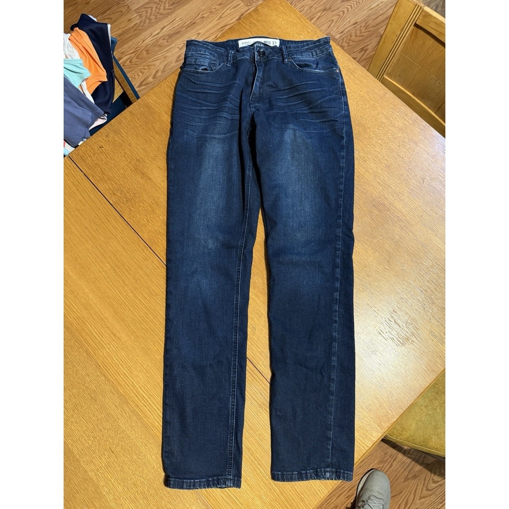 Barbell Apparel Jeans Mens 32x33 Navy Medium Wash Denim Stretch Straight Leg USA
